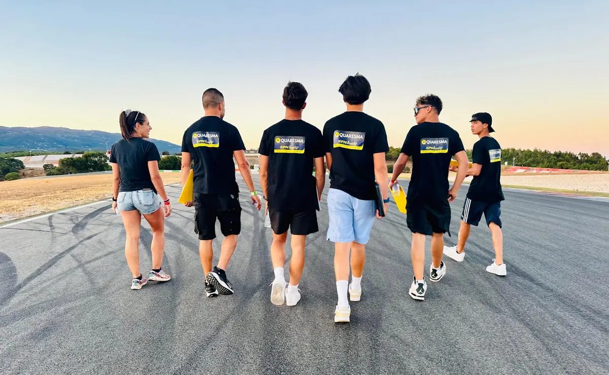 Riders walking the circuit at Portimão